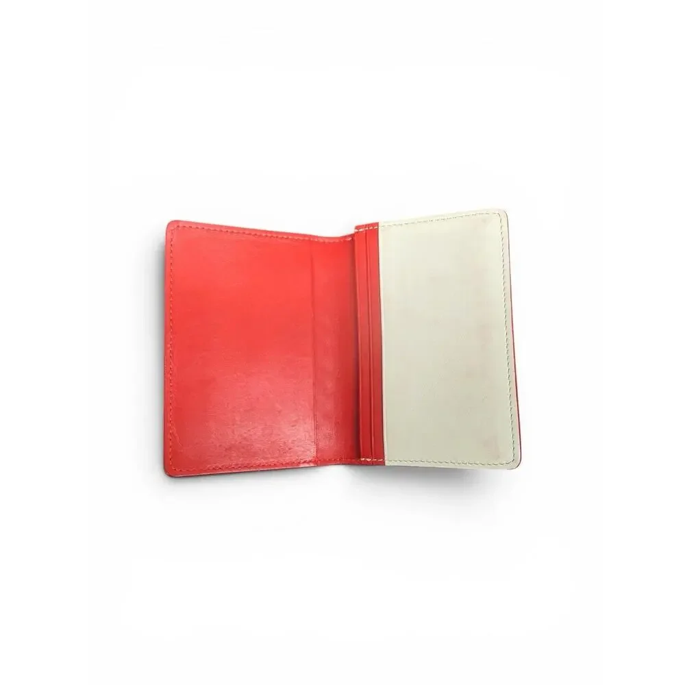 Christian Louboutin Kios Spikes Card Holder White & Red Multicolor Studded